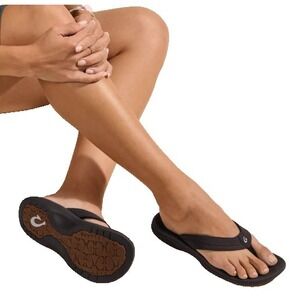 Olukai Ohana Sandals Womens 8 38 Brown Flip Flops Shoes Beach Thongs Slides